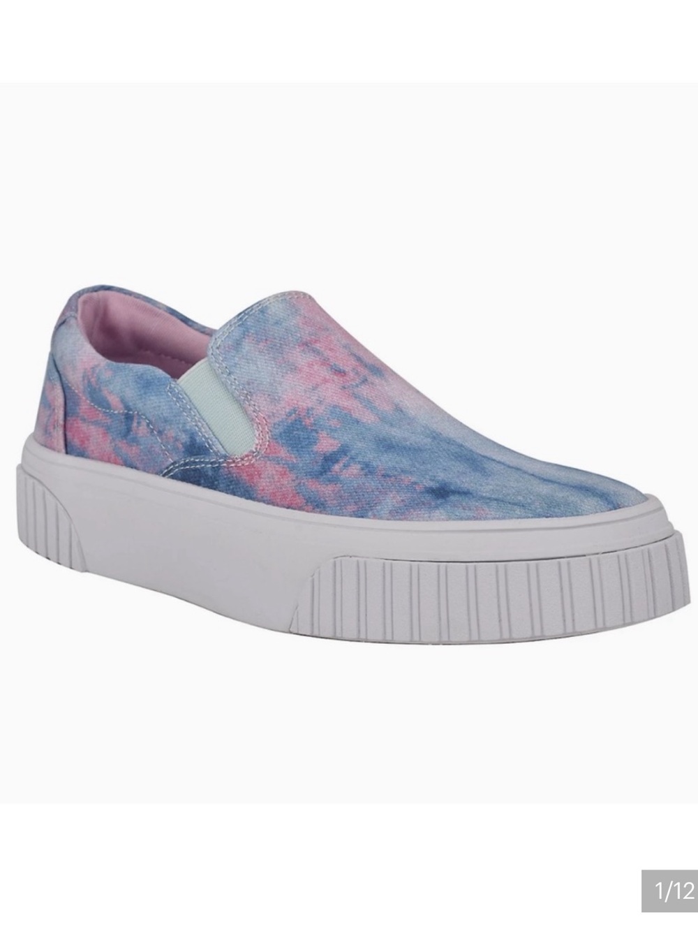 Nine West Pastel Tie-Dye Slip-On Sneakers - Pink & Blue New Sz 9.5